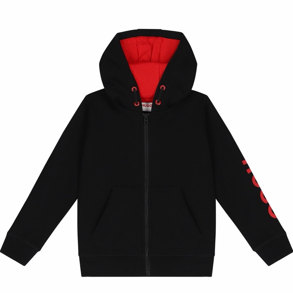 HUGO Kids Black Hoodie Sweatshirt size 10